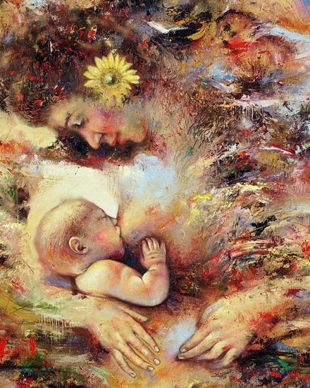 Maternidad Oil Canvas Figure Painting