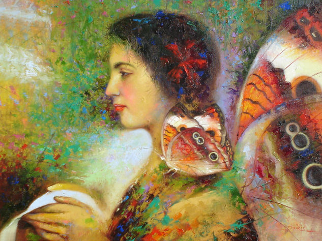 Amandote Aprendi a Volar Oil Canvas Figure Painting