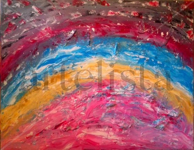 Rainbow Explosion Acrylic Canvas Landscaping