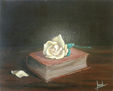 rosa sobre libro