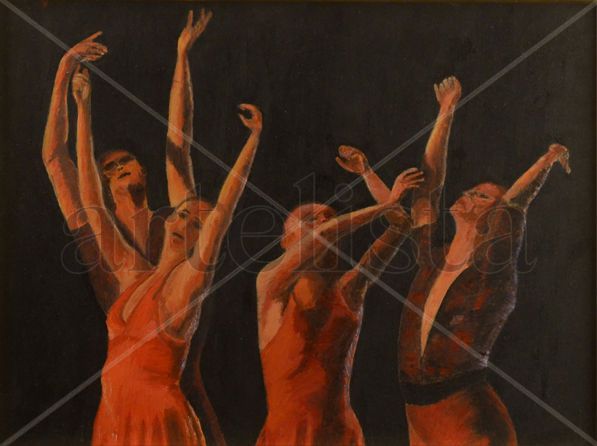 LOS BAILARINES Oil Panel Others