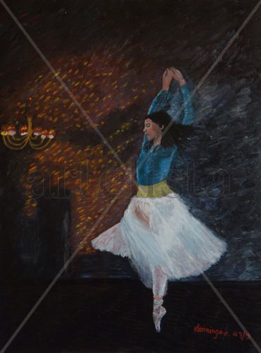 BAILARINA Óleo Tabla Figura