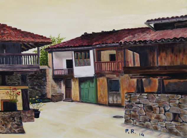 horreos y casas Oil Canvas Landscaping