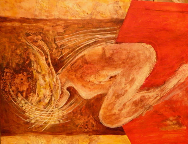 "Indecisión." Mixed media Canvas Figure Painting