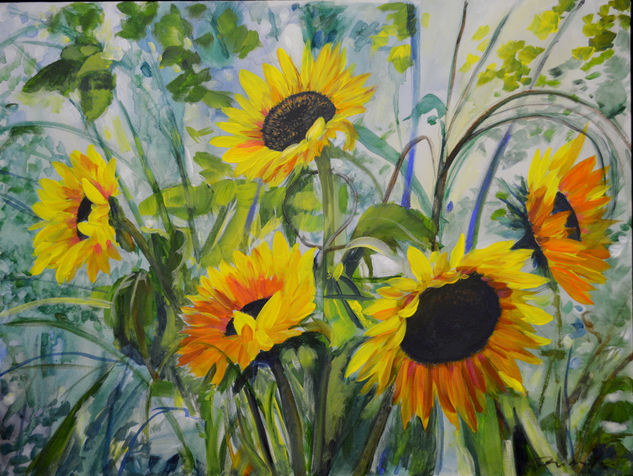 Girasoles Acrylic Canvas Floral Painting