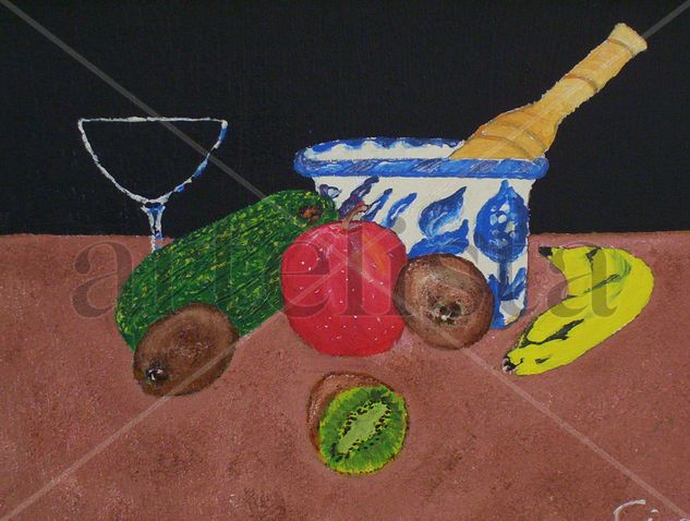 bodegón con frutas exoticas Acrylic Panel Still Life Paintings