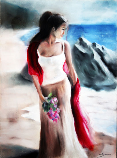 Dia de Sol Pastel Panel Figure Painting