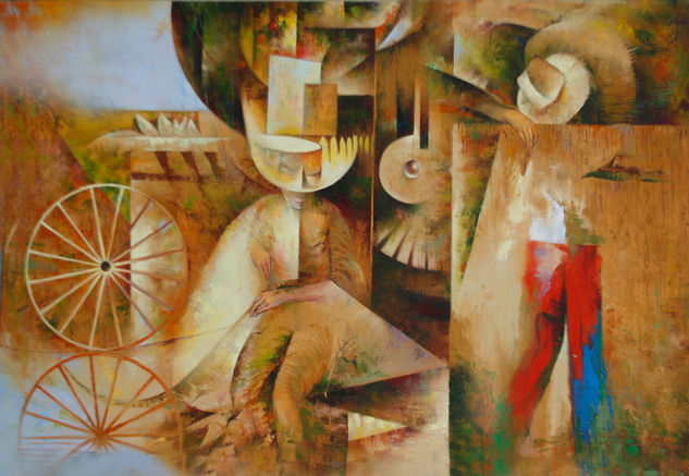 El Estilista de la Vida Oil Canvas Figure Painting