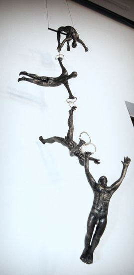 Acrobats (Tick, tack, Tock, Teck) - In Bronze Bronze Figurative