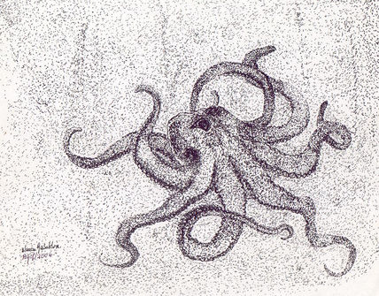 Pulpo en Puntillismo