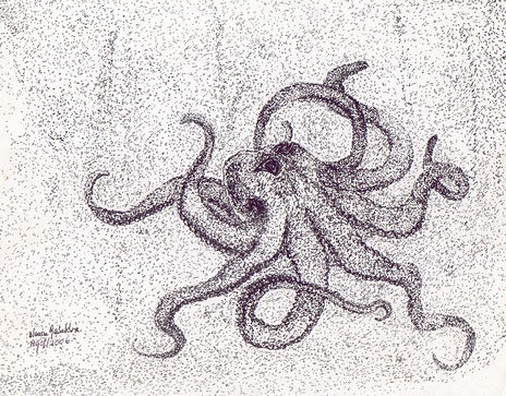 Pulpo en Puntillismo