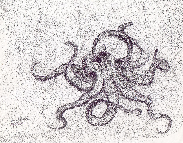 Pulpo en Puntillismo