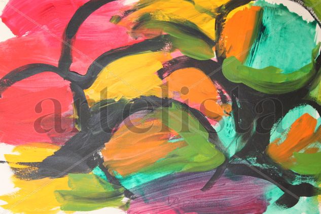 Color a fruta Acrylic Paper Still Life Paintings