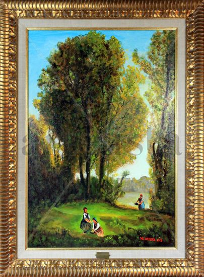 La recogida de margaritas Oil Canvas Landscaping