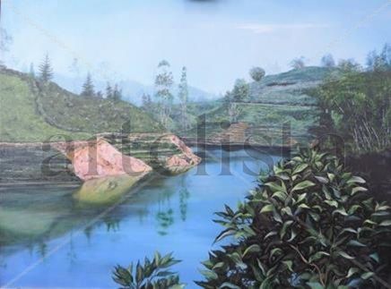 Paisaje de Guatape Oil Canvas Landscaping