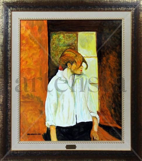 A Montrouge-Rosa, La Rouge Oil Canvas Portrait