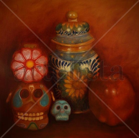 "calaveritas" Oil Panel Still Life Paintings