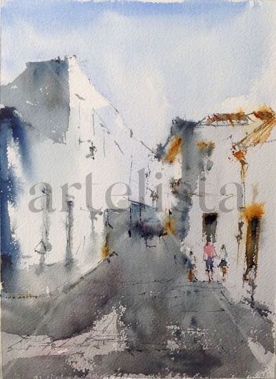 Calles de Faro 1 Watercolour Paper Landscaping