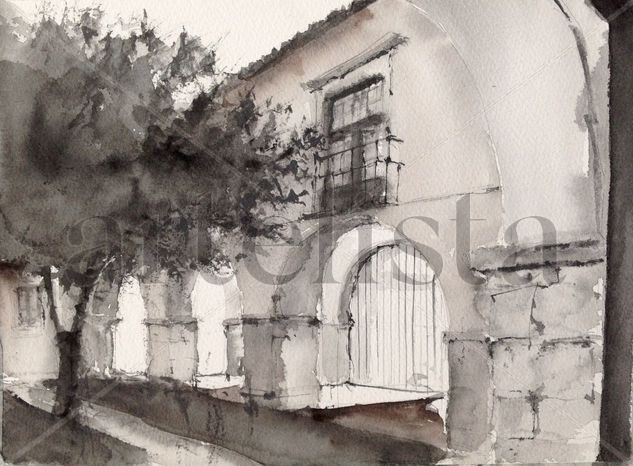 Calles de Faro 2 Watercolour Paper Landscaping