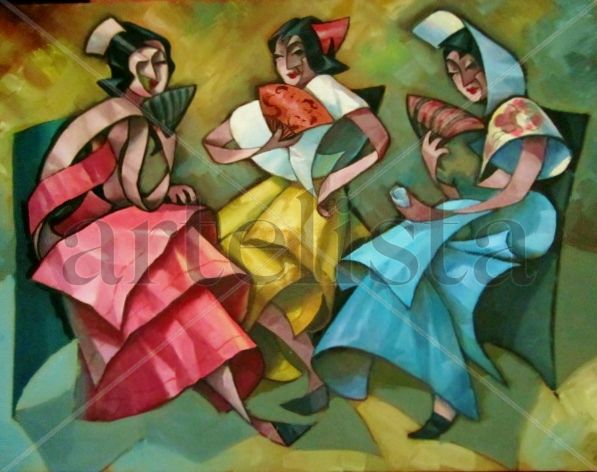 FERIA DE TORREMOLINOS Oil Canvas Figure Painting