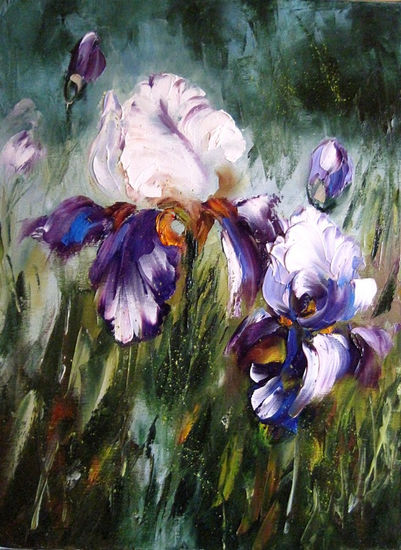 Iris Oil Canvas Floral Painting