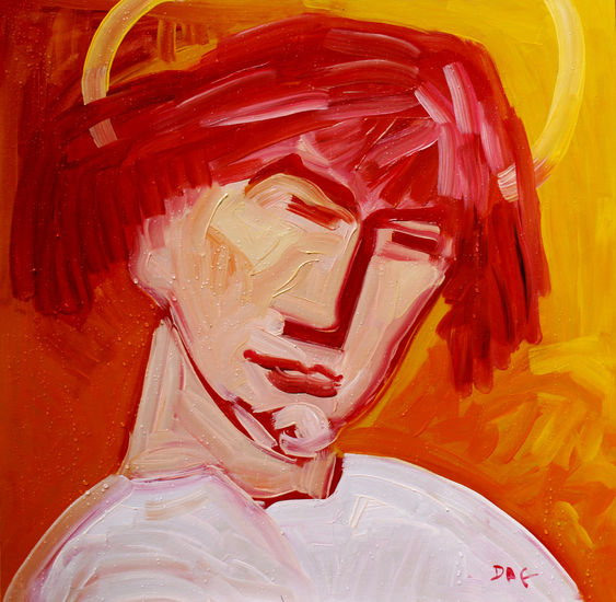 The vision of the Archangel Michael. Self-portrait. Oil Others Others