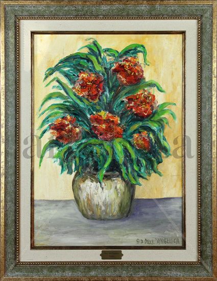 Dalias Oil Canvas Floral Painting