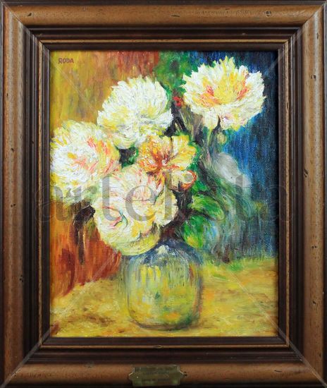 Jarro de peonías Oil Canvas Floral Painting