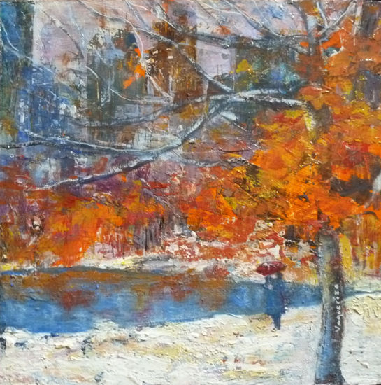 Otoño en Central Park Oil Panel Landscaping