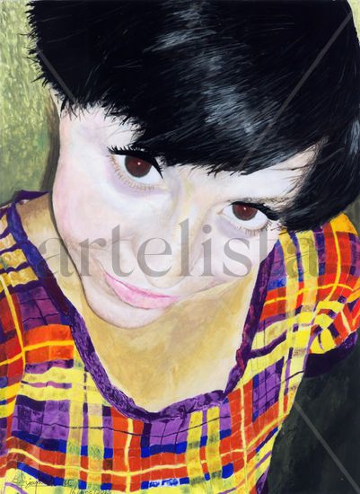 Blusa de colores Gouache Paper Portrait