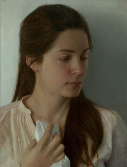 L'écharpe blanche Oil Canvas Figure Painting