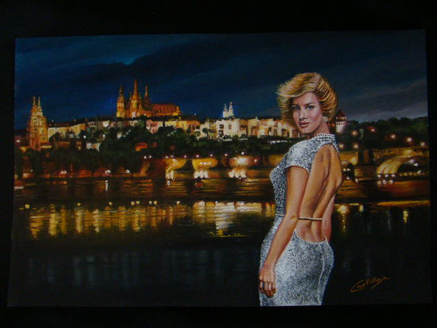 RETRATO FRENTE A LA CIUDAD DE PRAGA.