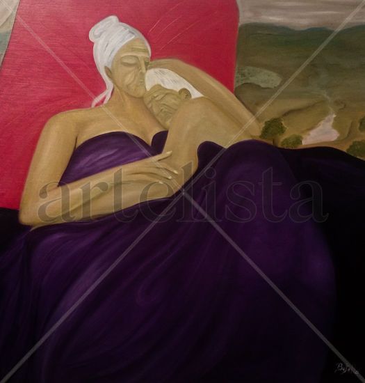 La promesa Oil Panel Figure Painting