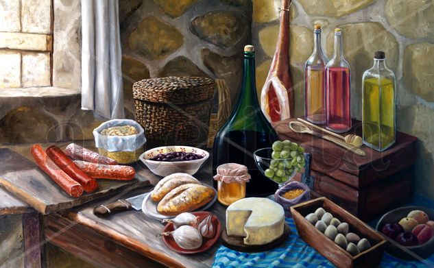 Bodegon Mediterráneo Oil Canvas Still Life Paintings