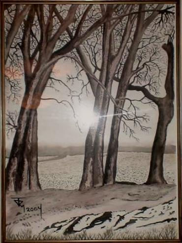 arboles en invierno Watercolour Paper Landscaping