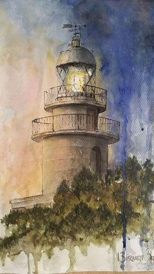 Que no pare la luz del faro Watercolour Paper Landscaping