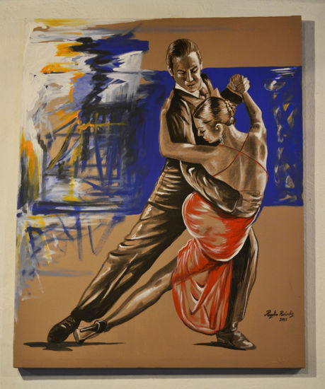 tango rojo Acrylic Canvas Figure Painting