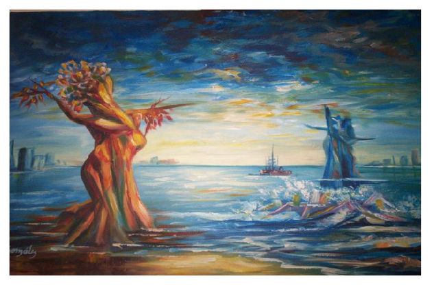 Amor frío, amor cálido Oil Canvas Landscaping