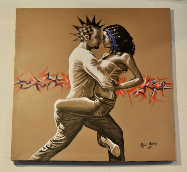 tango de la calle Acrylic Canvas Figure Painting