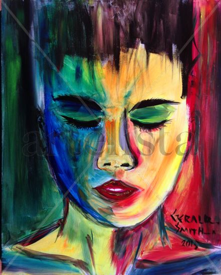 Colorful Dreams Acrylic Panel Portrait