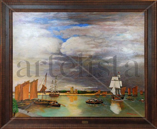 El Puerto de Camaret Oil Canvas Marine Painting