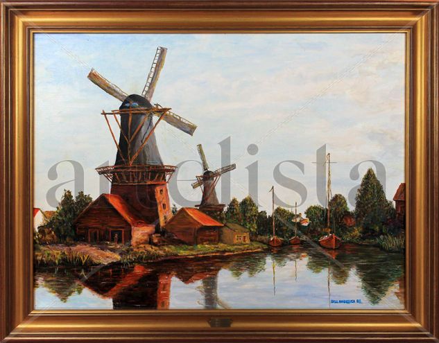 Molinos en Holanda Oil Canvas Landscaping