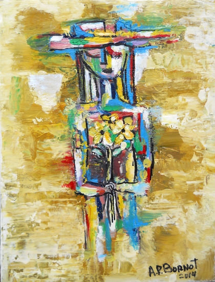 Mujer de colores Óleo Lienzo Figura