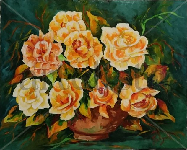 ROSAS Acrylic Canvas Floral Painting