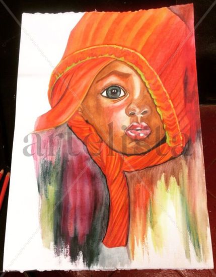 África no es un color Watercolour Paper Portrait