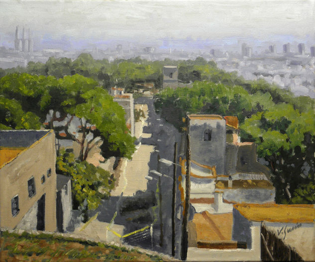 El carrer de Marià Lavèrnia Oil Canvas Landscaping