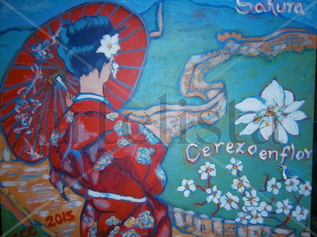 CEREZO EN FLOR Acrylic Canvas Figure Painting