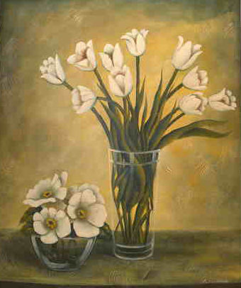 Bodegón de Tulipanes Oil Canvas Still Life Paintings