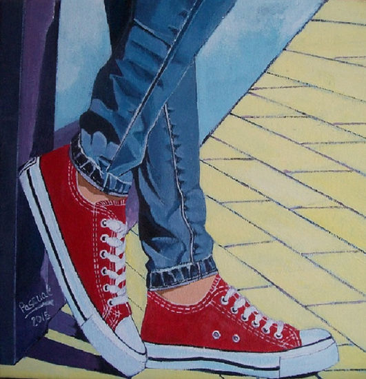 Zapatillas Acrylic Canvas Figure Painting