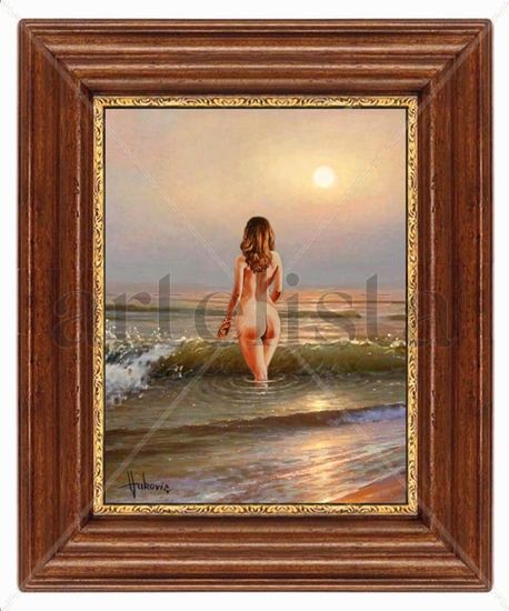 She has beautiful eyes Óleo Lienzo Desnudos